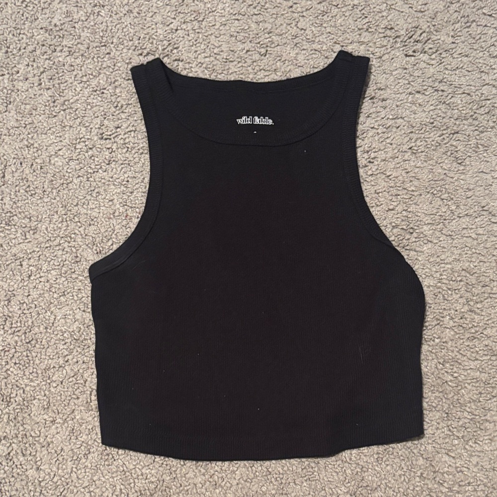 Wild Fable Black Sleeveless Crop Top
